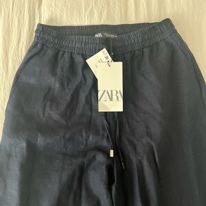 BRAND NEW!! Women’s Zara linen navy blue pants
